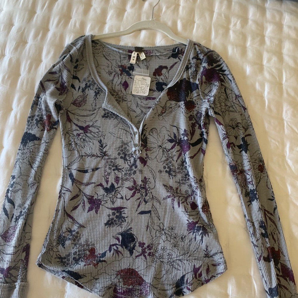 Free people long sleeve floral top